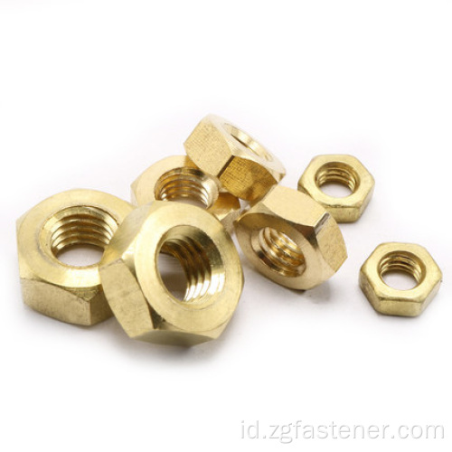 M10 Kacang Hexagon Brass Hex Nuts